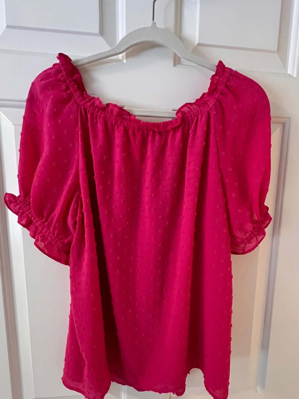 CeCe Bright Rose‎ Swiss Dots Blouse Top - Picture 5 of 6